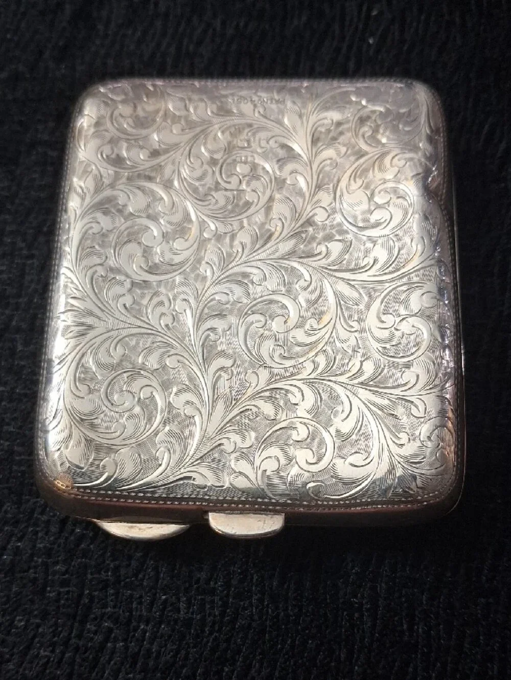 Antique Engraved Sterling Silver Men's Card Case